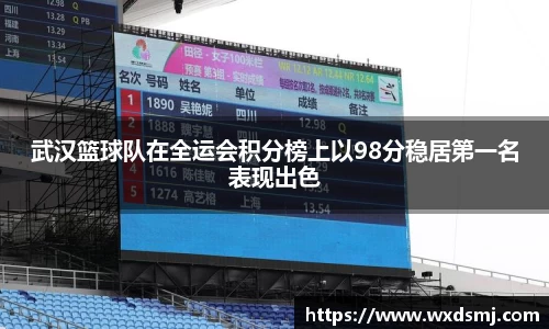 武汉篮球队在全运会积分榜上以98分稳居第一名表现出色